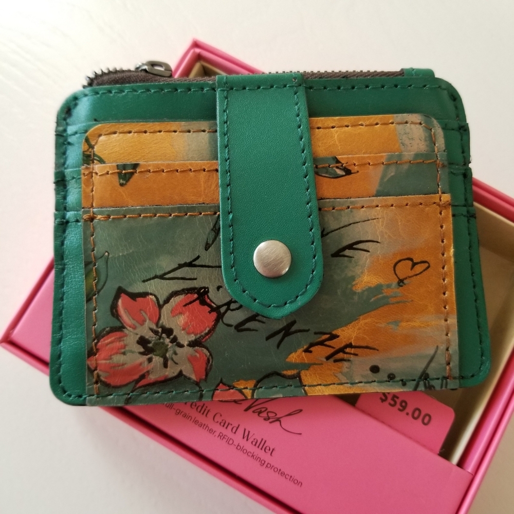 Patricia Nash Cassis ID Case Card Wallet Beautiful Girl NWT